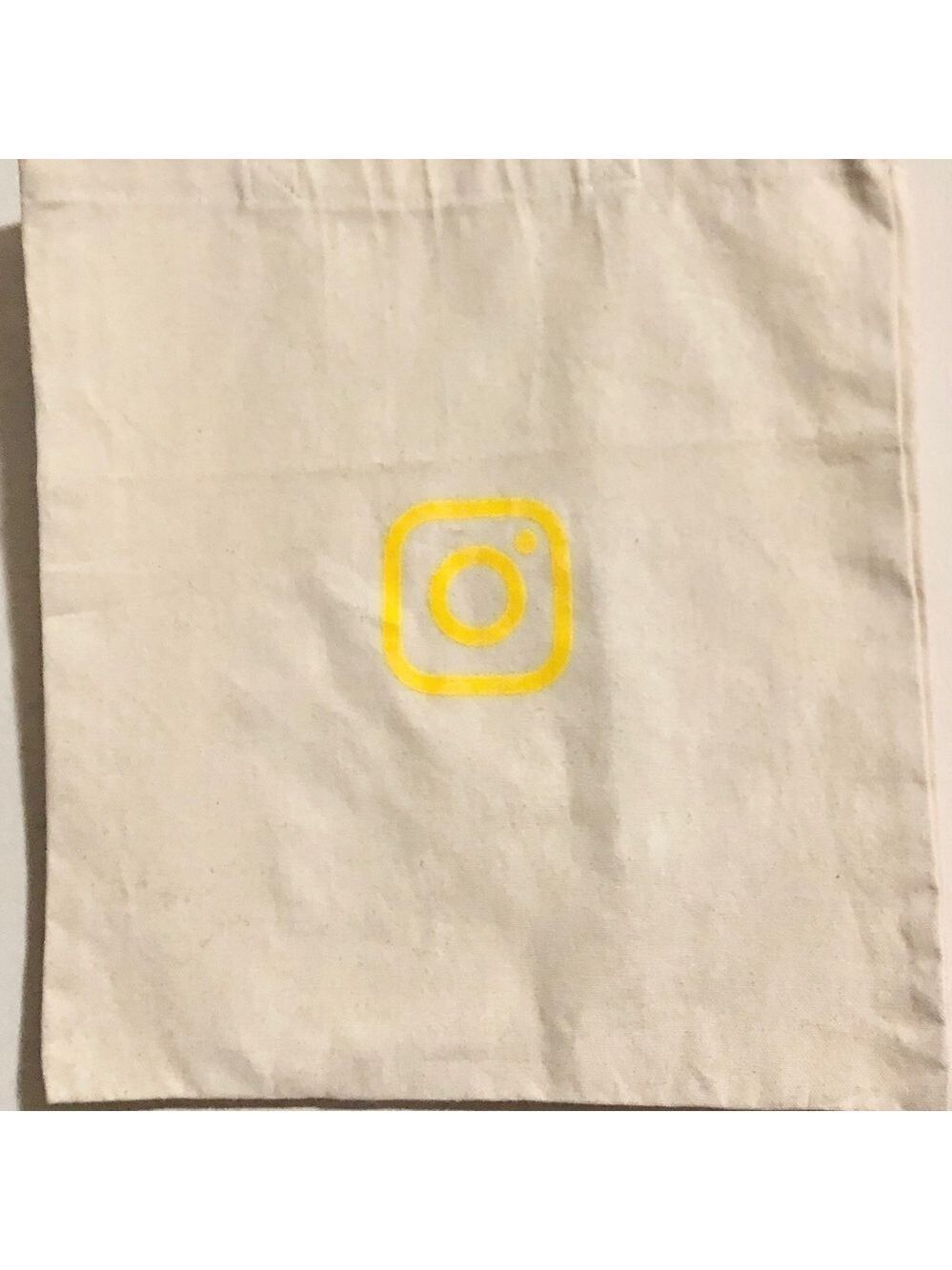 Instagram Canvas Tote Bag Featuring Yellow Instagram Logo Graphic